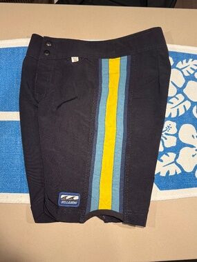 Vintage Billabong Surf Board Shorts Navy Blue Stripe | Size 28